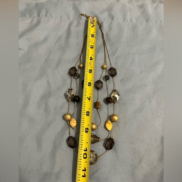 Charming Charlie Layered Beaded Necklace on Gold-tone Chains - Picture 5 of 5